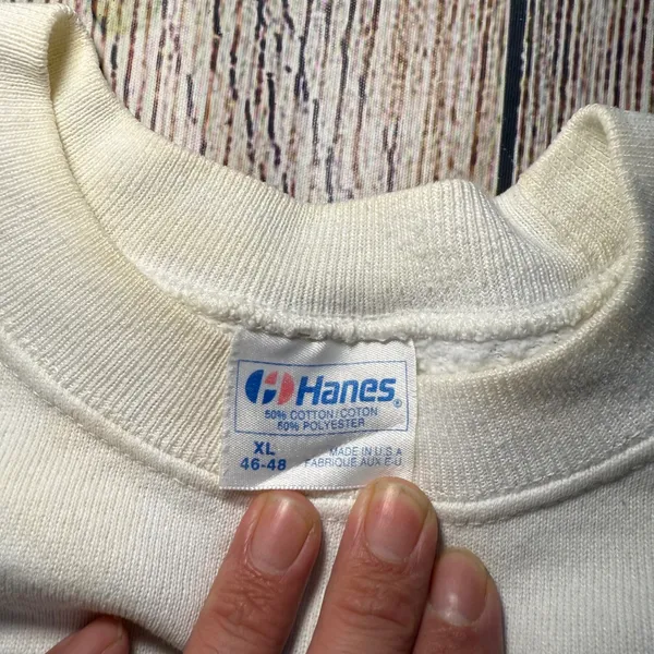 Vintage 90s Desert Storm Sweatshirt Womens XL Hanes‎ Made In USA Flag Military - Image 3