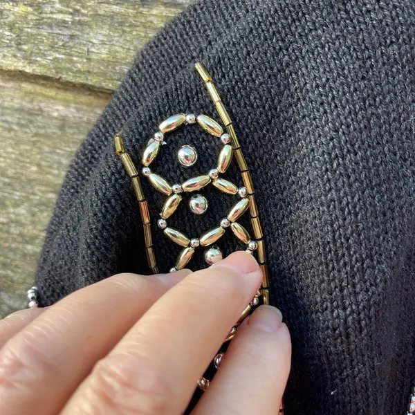 Vintage Victoria Jones size 4X gold silver ramie cotton sweater. - Image 6