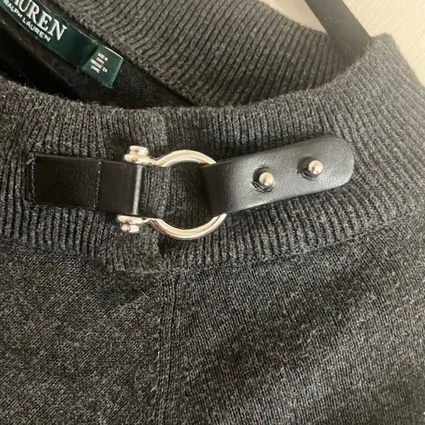 ✨Lauren Ralph Lauren Buckle Boatneck Grey Sz Large Sweater✨ - Image 10