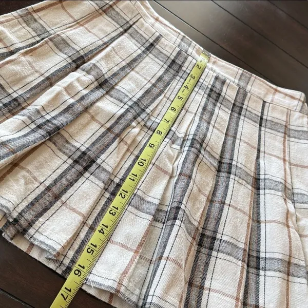 HESPERUS Schoolgirl Academia Plaid Pleated Cotton Flannel Mini Skirt Size Large - Image 8