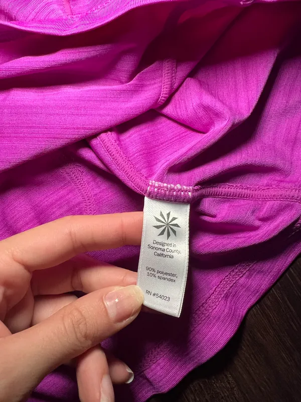 Athleta Purple Zip Up Running Shirt Short Sleeve Size M - Image 7