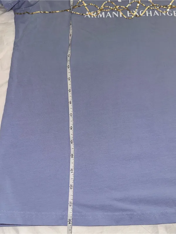 Armani Exchange Lavender Tee with Gold Accent Logo - Image 5