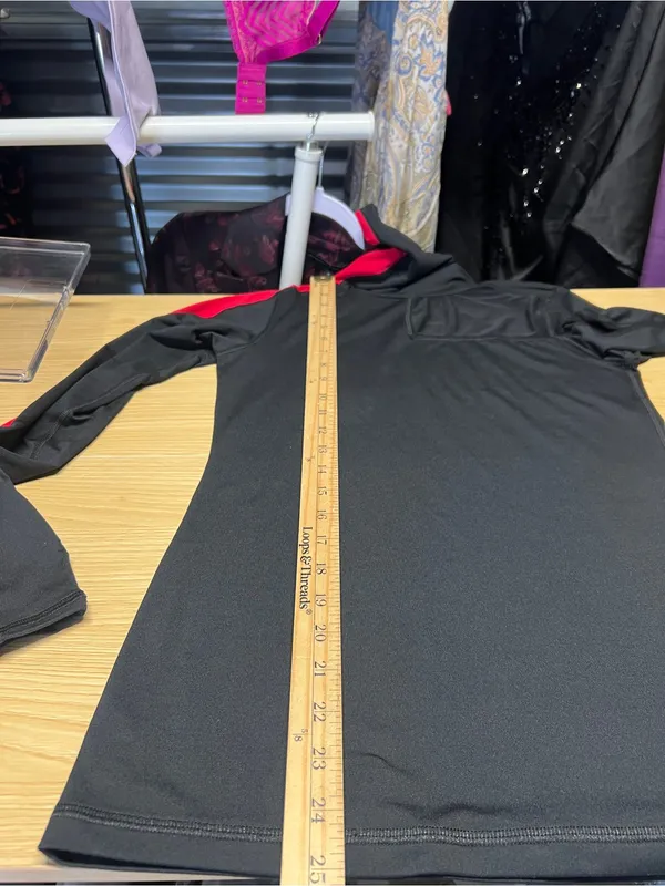 ALALA Race Turtleneck Top Black Red Mesh Thumbhole Athletic Top Size S - Image 13