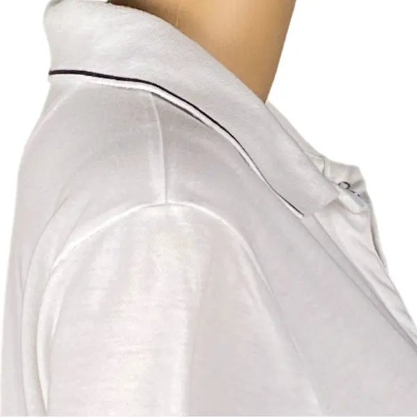 EP PRO Tour Dry Performance White w/Blk Trim Short Sleeve Golf Polo Snaps Large - Image 5