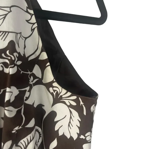 Ann Taylor‎ Women's 2 XS Brown White Floral Sleeveless Midi Dress Kentucky Derby - Image 4