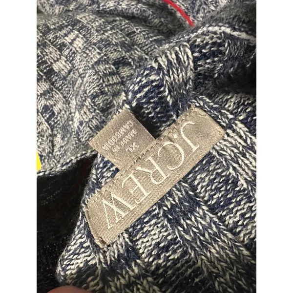 J.Crew Womens‎ XL Blue Marled 100% Merino Wool Wide Rib Mockneck Sweater Raglan - Image 9