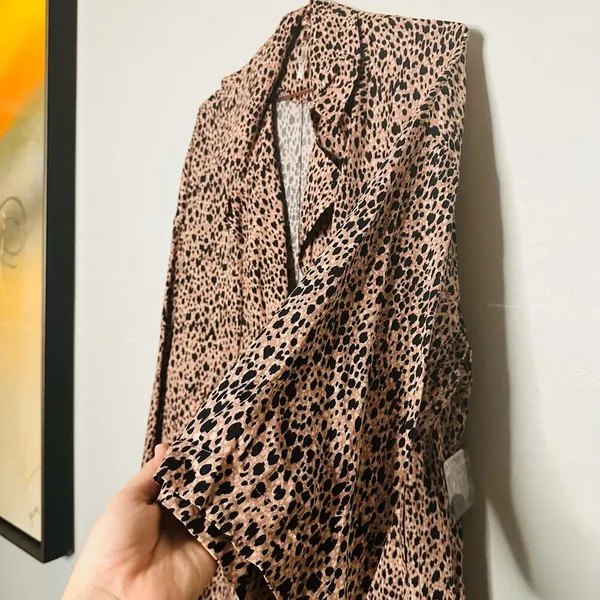 NWT Free People Daria Lepoard Cheetah Print Dress Duster Jacket Size Small - Image 8