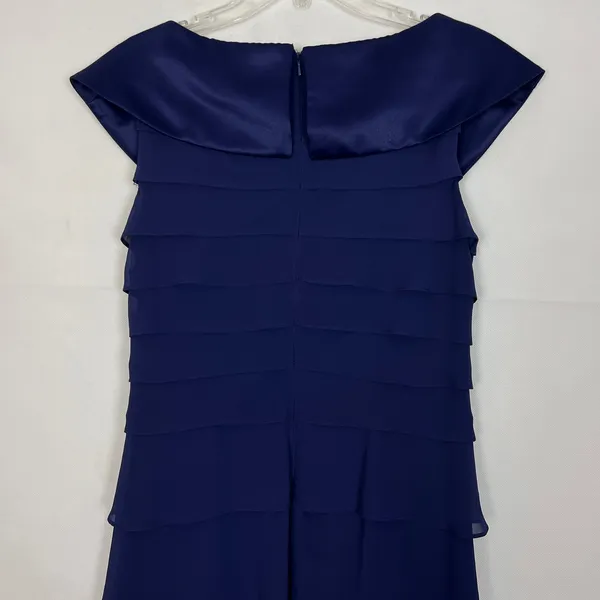 Alex Evenings Ruffed Midi Dress Womens 10 Party Cocktail Wedding Formal Glam - Image 8