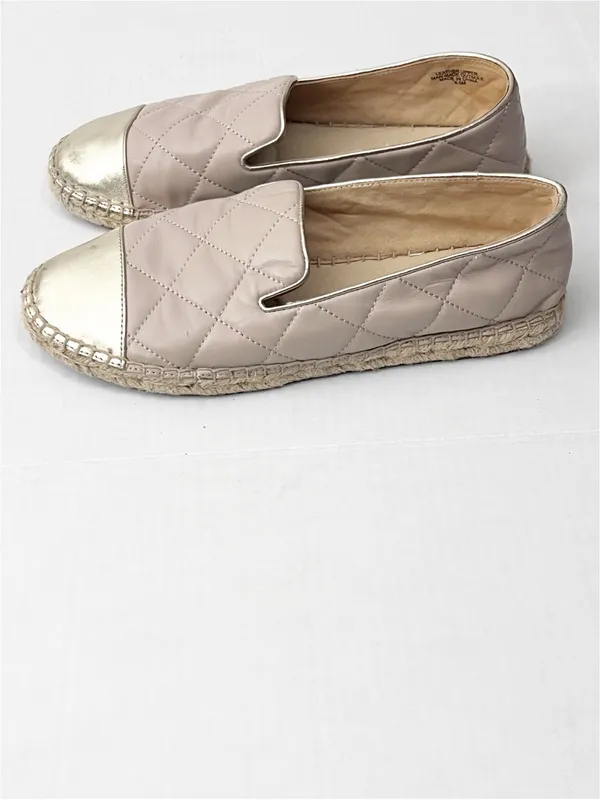 TALBOTS Izzy Quilted Nappa Leather Upper Espadrille Captoe Flats Size 8.5 Preppy - Image 5