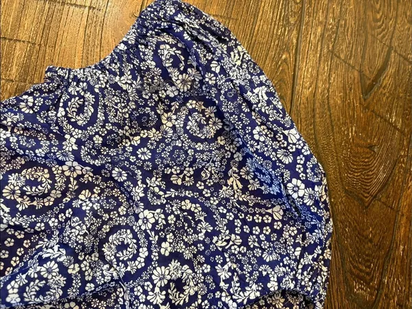Anthropologie Maeve Mini Swing Dress‎ Blue White Ditsy Floral NWT Small - Image 5