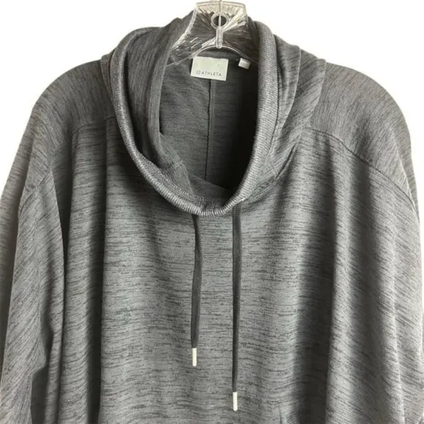 Athleta Women's Gray Hooded Poncho‎ Sweatshirt Pullover Size S - Image 3