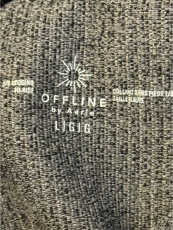 Aerie Offline 7/8 High-Rise Leggings in black white stripe - Image 5