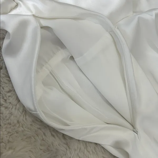 Zara White Satin Effect Draped Shirt Dress - Image 9