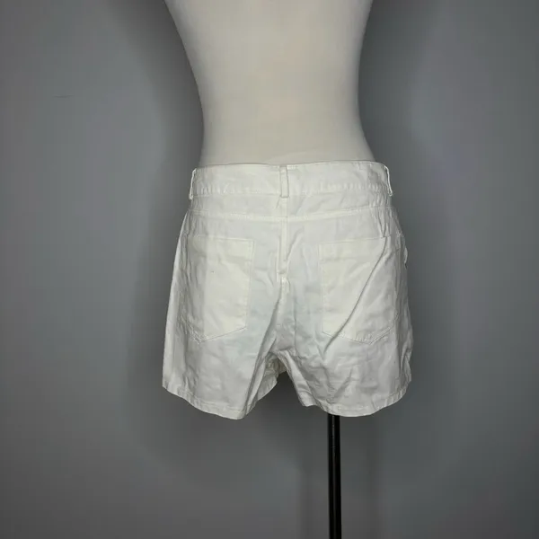 Glam- White Shorts w/Skirt Front Buttonfly + Zipper - Image 4