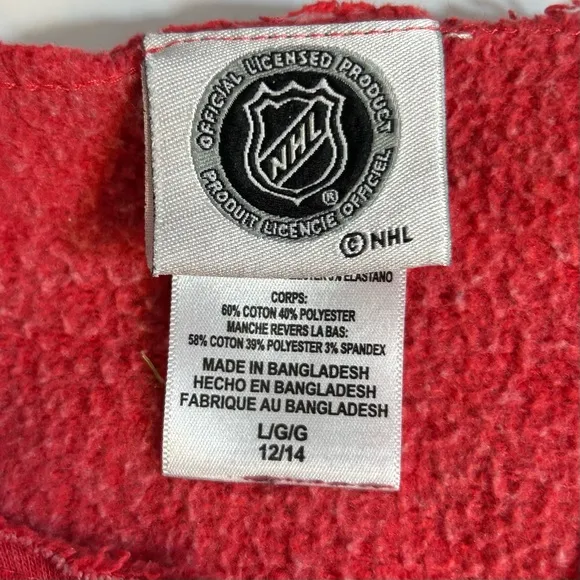 NHL Chicago Blackhawk’s Women’s Lace Up‎ Sweatshirt Size L 12/14 - Image 7