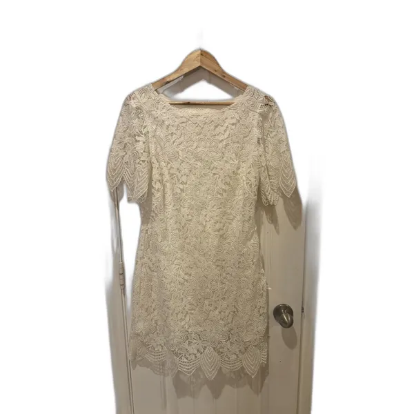 Anthropologie Women’s White Charleston Lace Mini Dress size Us 10 - Image 4
