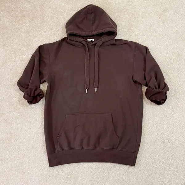 Chocolate Brown Oversized Hoodie Dres Size M - Image 2