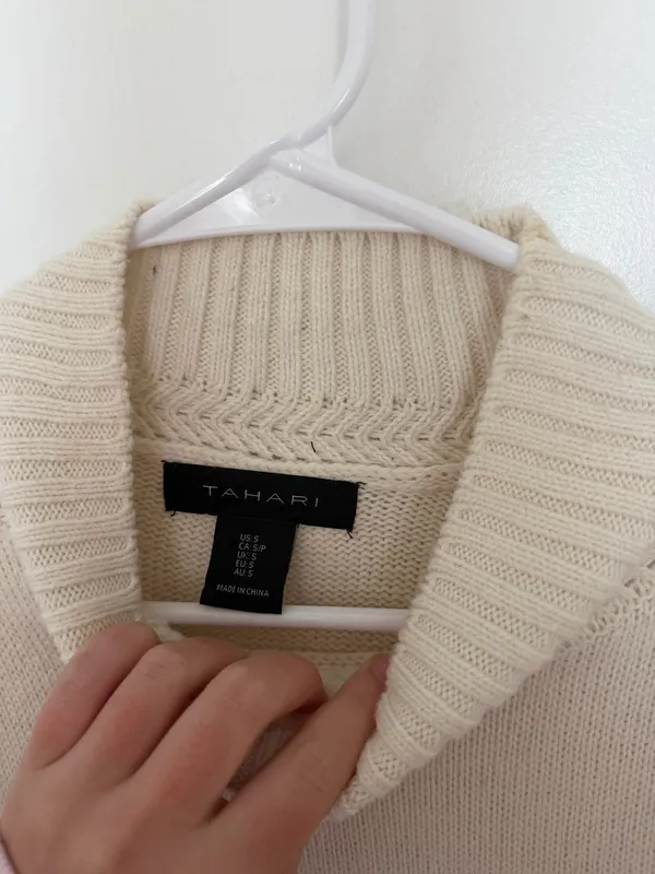 Cream Mockneck Sweater Tan - Image 3