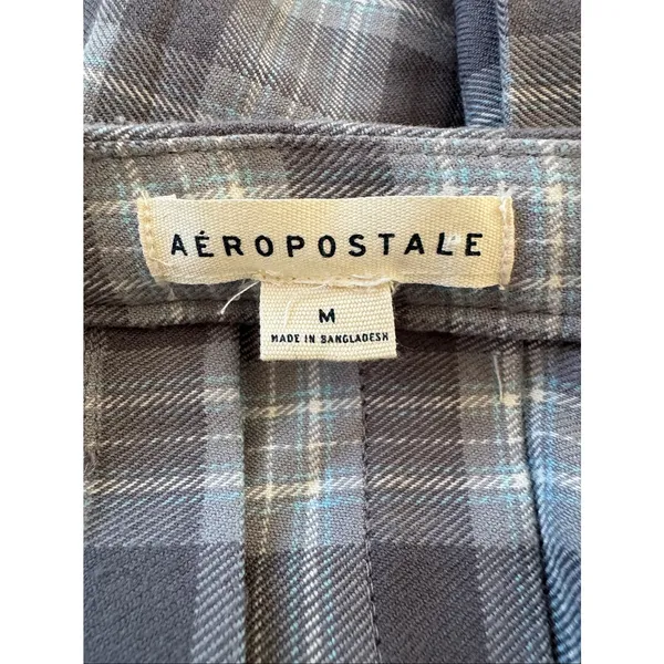 Aeropostale Gray & Blue Plaid Pleated Mini Skirt - Image 9