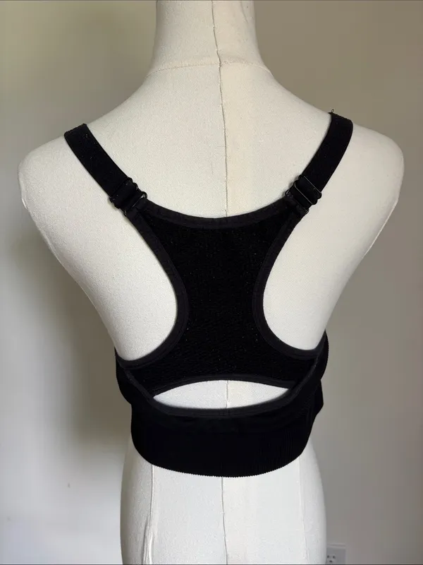 Avia Black Stretch Crop Sports Bra - Image 3