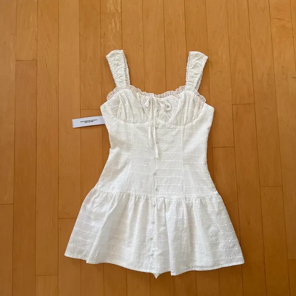 Princess Polly Snowplow Ruched Button Detail Romper - Image 2