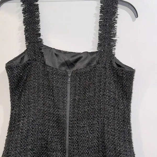 Meshki Black Sleeveless sparkly Sheath Mini cocktail Dress size small - Image 6