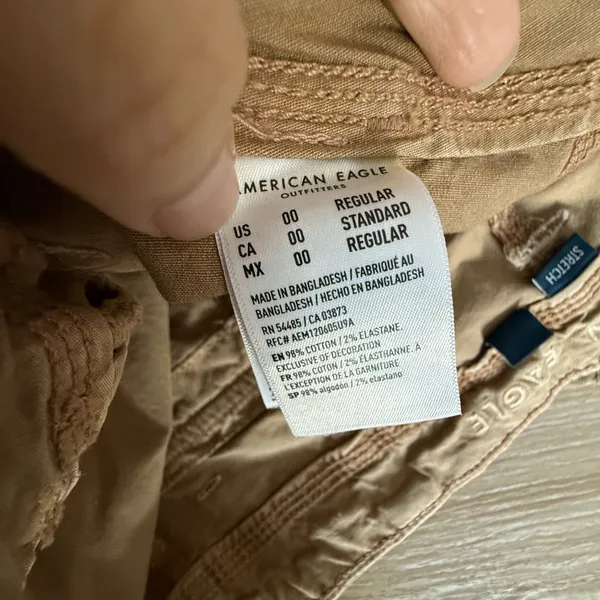 American Eagle 00 Baggy Joggers Cargo Skater Tan Streetwear Y2K Utility - Image 5