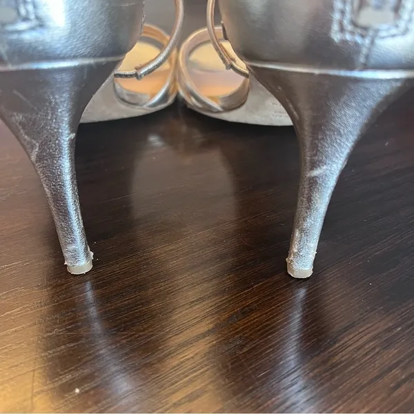 Diane Von Furstenberg Gold Strappy Sandal Heels Size 9 - Image 4