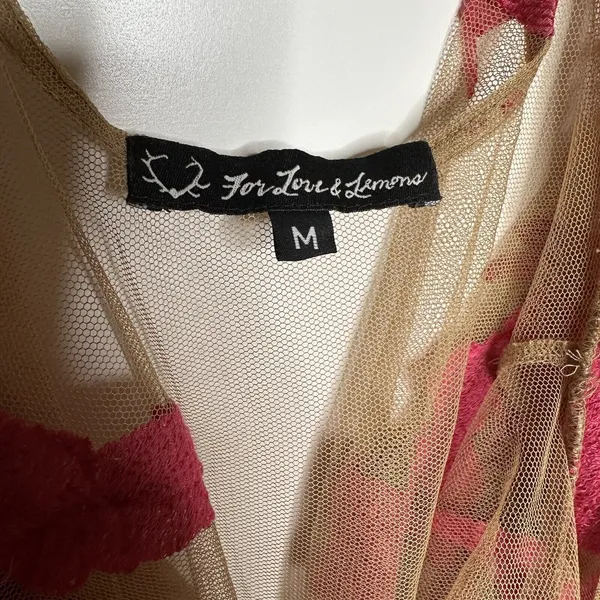 For Love & Lemons Paradise Pink Orchid Mini Dress Women's Sheer Size Medium - Image 4