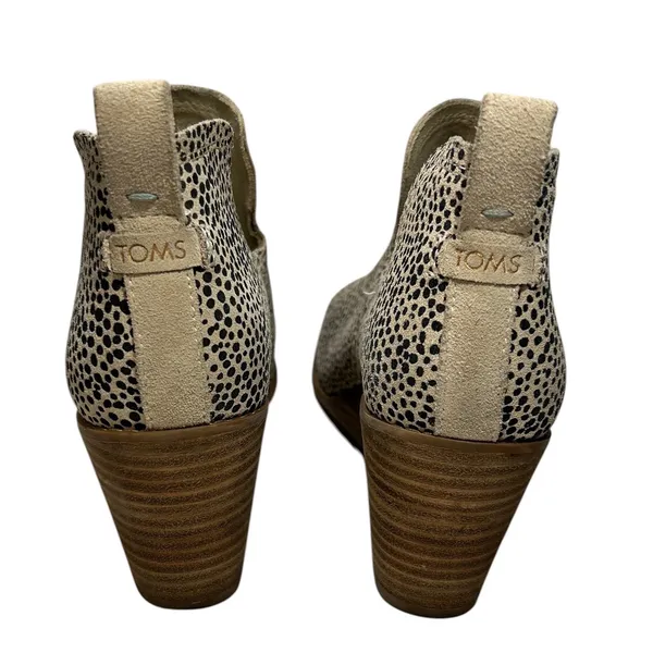 TOMS Kallie Cutout Ankle Wedge Bootie Macadamia‎ Cheetah 10016177 - Image 5