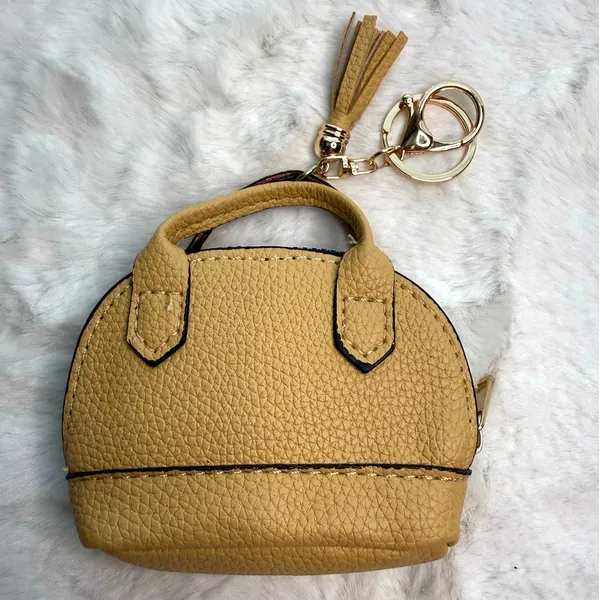 Mini Tote Bag Keychain Coin Purse Mini Pouch Zipper Fashion Charm Bag Charm - Image 2