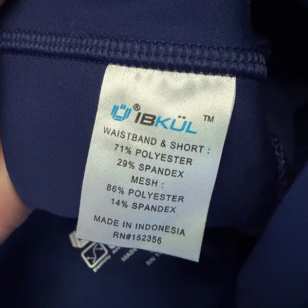 IBKÜL‎ Pleated Mesh Skort Skirt Navy Blue Activewear Women Large - Image 7