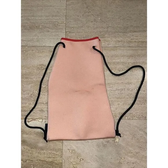 Triangl Neoprene Swim Bag Embroidered Floral Drawstring Orange‎ - Image 2