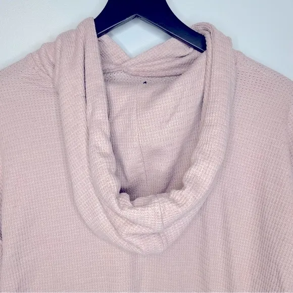 Wild Fable Waffle Knit Blush Pink Cropped‎ Hoodie Size M - Image 6