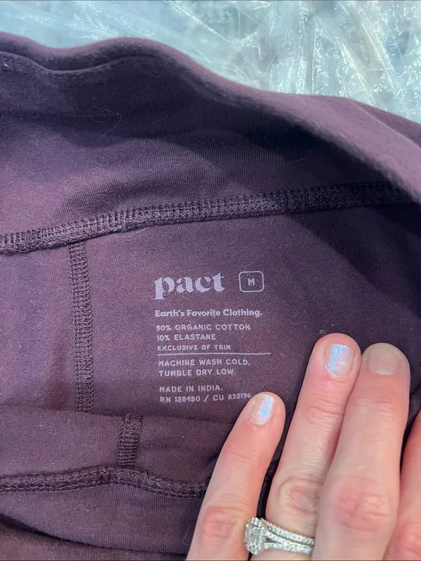 Pact High-Waist Leggings in Deep Plum size medium. - Image 5