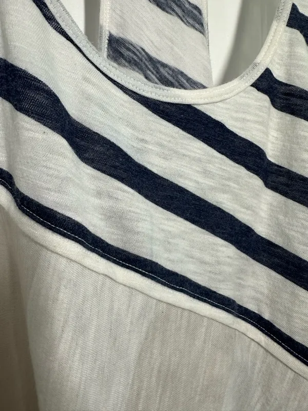 Free People Movement Keep Rolling Striped Tank Top in Navy and White - Image 4