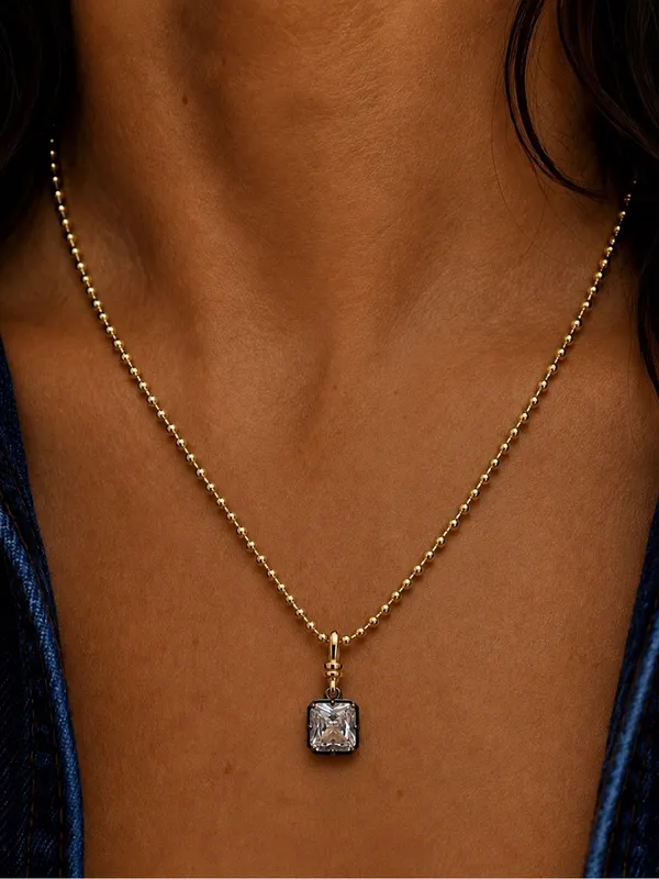 Revolve x Adina Eden Square Encased Statement Necklace Charm - Image 6