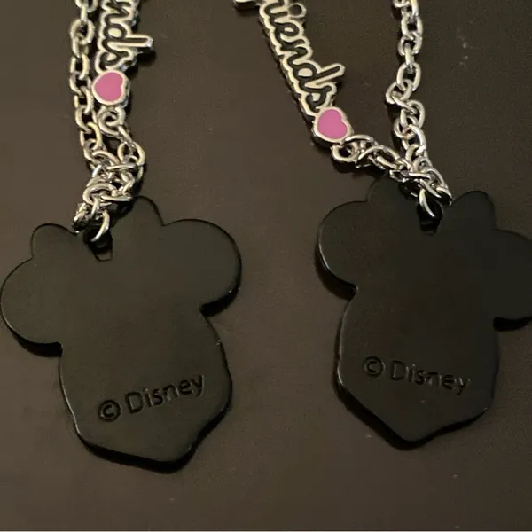 Disney Set Lot of 2 Minnie Mouse Best Friends Necklaces Necklace silver chain 18” New - Image 5