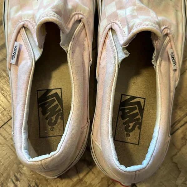 Vans Women’s 8 Pink White Checker Off the Wall Slide-ons Slip-ons Sneaker Skater - Image 7