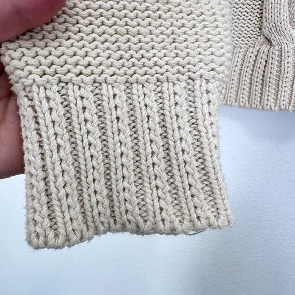 Chunky Cable Knit Cream Fisherman Turtleneck Classic Sweater Rory Gilmore Cozy - Image 3
