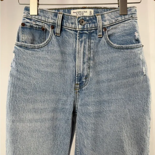 Abercrombie & Fitch The 90's Straight Ultra High Rise Curve‎ Love Jeans Size 24 - Image 2