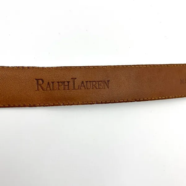 Ralph Lauren Vintage White Leather Belt Monogram Logo - Image 5