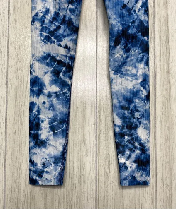 Beach Riot Sport Indigo Tie Dye Cara Printed Leggings V Crossover Waistband XS - Image 7