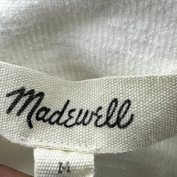 Madewell Audio Knot-Front Tank Top Slim Fit High Neck Stretch Bright Ivory M - Image 3