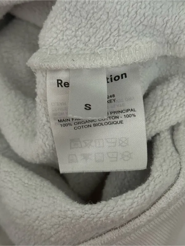 Reformation Jeans Marla Half Zip Pullover in White and Blue Tie Dye - Image 5