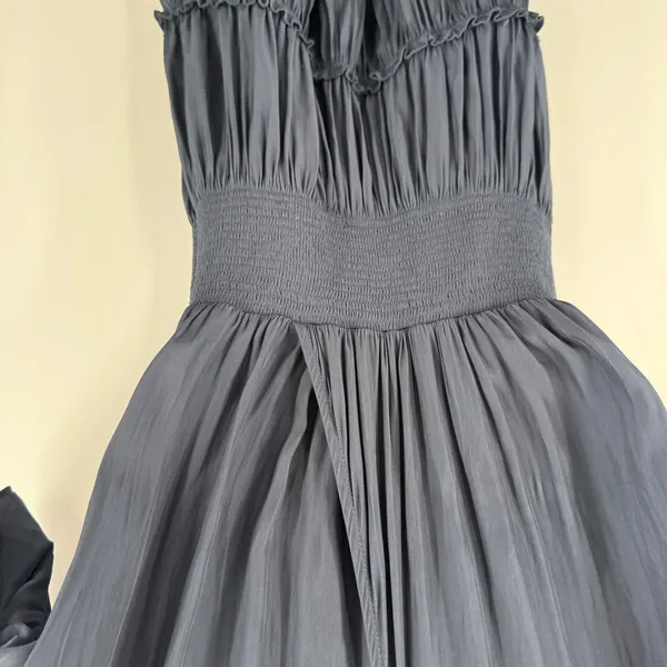 Ramy Brook Tilda Dress Women’s Size XXS Crossover Mini Ruffle Smocked navy blue - Image 12