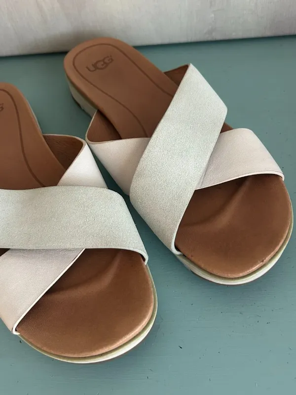UGG Kari Sandal Leather Suede Pastel Women's Size 8 Slide Sandals - Image 6
