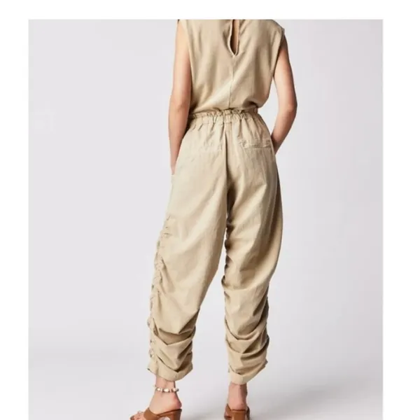Free People Womens Sand Jam Casual Tan Jumpsuit rubber Medium - Image 2