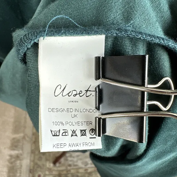 Closet London Kimono Sleeve Velvet Midi Dress Size 10‎ Wrap Tie Emerald Green - Image 10