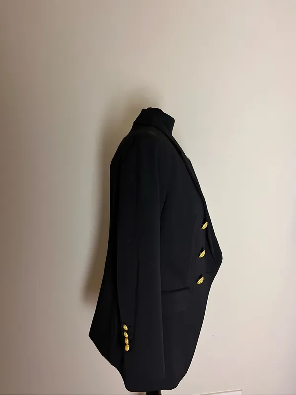 Express Black Double-Breasted Blazer with Gold Buttons NWT - Image 2